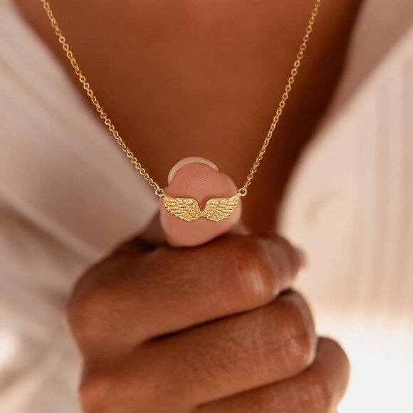 Cross Pendant Necklace for Women 14K Gold Plated Cubic Zirconia Evil Eye Butterf - Picture 3 of 8